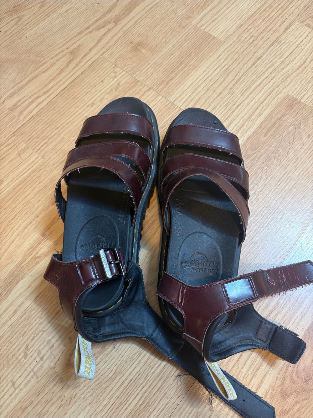 Dr. Martens Dark Brown Leather Strappy Sandals